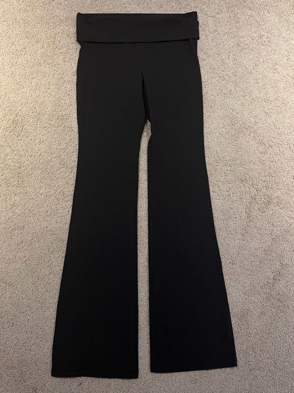 Aritzia Black Fold-Over Waist Flare Pants